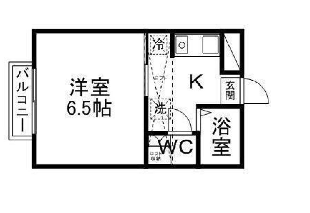 レスポワール幸町(1K/2階)の間取り写真
