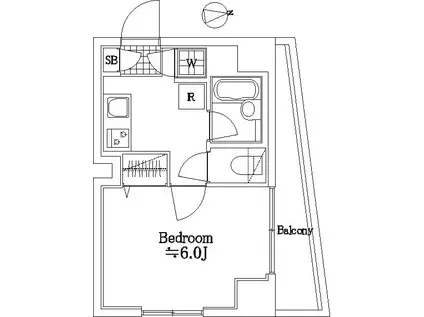 プレール・ドゥーク大島PARKSIDE(1K/7階)の間取り写真