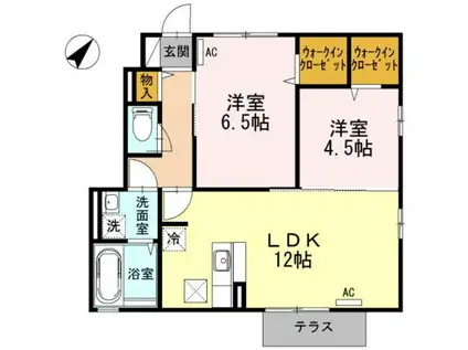 マリソールII(2LDK/1階)の間取り写真