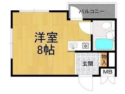 グッドハウス武庫川(ワンルーム/1階)の間取り写真