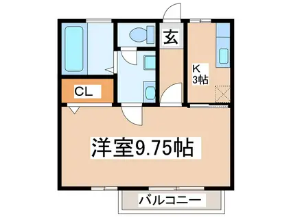 ルミエール野口(1K/2階)の間取り写真