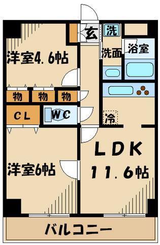 ヴィバーチェ仙川(2LDK/5階)の間取り写真
