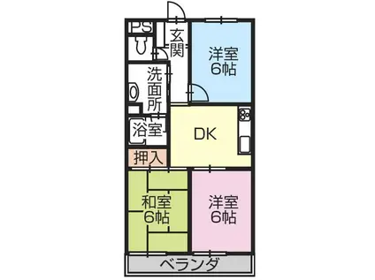 アーバンシティ(3DK/2階)の間取り写真
