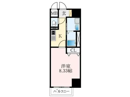 FREEDOM RESIDENCE 藤井寺岡(1K/7階)の間取り写真