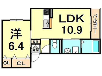 アイエフハイツ水波町VI(1LDK/2階)の間取り写真