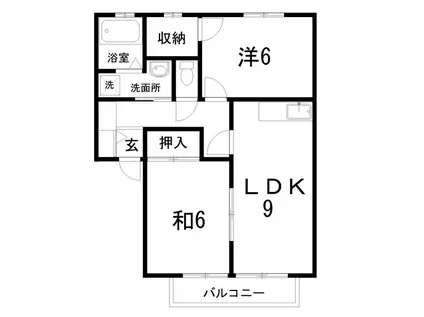 ラピスハイネス(2LDK/2階)の間取り写真