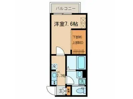 ベルビュー白金(1K/1階)の間取り写真