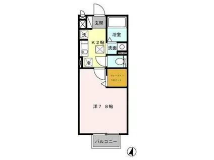 ヴェルデ(1K/1階)の間取り写真