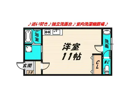 今福鶴見グリーンハイツ(ワンルーム/2階)の間取り写真