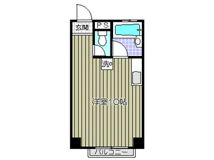カーサ山口(ワンルーム/2階)の間取り写真