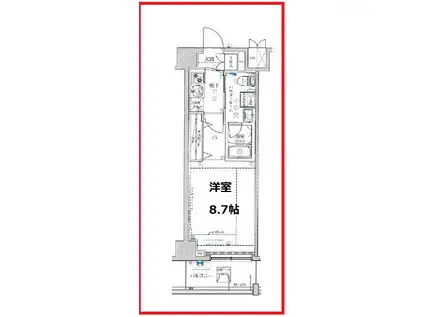 パティーナ十条デュオ(1K/4階)の間取り写真