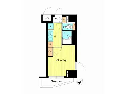 ブライズ桜台(1K/5階)の間取り写真