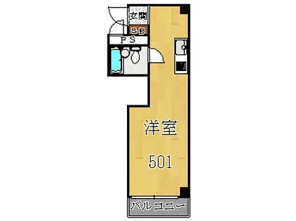 レディース大鉄(ワンルーム/5階)の間取り写真