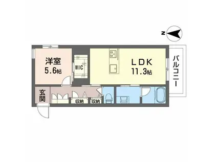 メゾン デュオール(1LDK/1階)の間取り写真