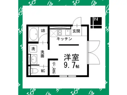 CASAALBERO(ワンルーム/4階)の間取り写真