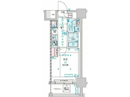 GENOVIA平塚IV(1K/11階)の間取り写真