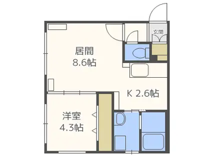 ミュウヴィーブル(1LDK/3階)の間取り写真
