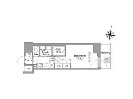 コンフォリア南品川(1K/14階)の間取り写真