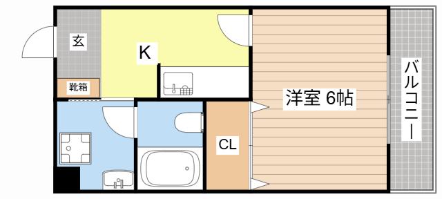 パイン壱番館(1K/2階)の間取り写真