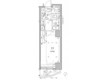 クレイシアIDZ芦花公園(1K/3階)の間取り写真