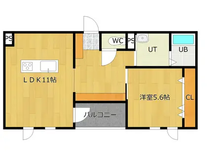 ＪＲ石北本線 北見駅 徒歩28分 3階建 築3年(1LDK/2階)の間取り写真