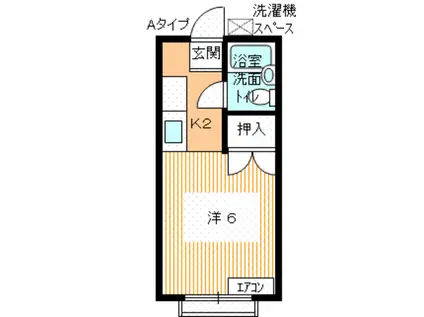 ウェザークックII(1K/2階)の間取り写真