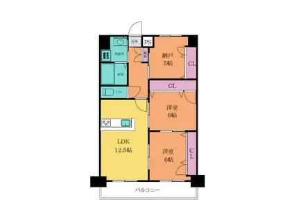 ロイヤルノースナイン(3LDK/2階)の間取り写真