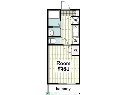 KIZAHASHI(1K/1階)の間取り写真
