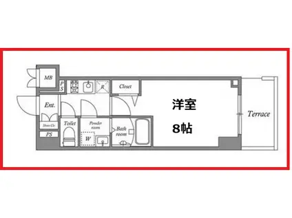 グランパセオ田端D(1K/4階)の間取り写真