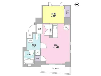 アイルズ松濤(1LDK/4階)の間取り写真