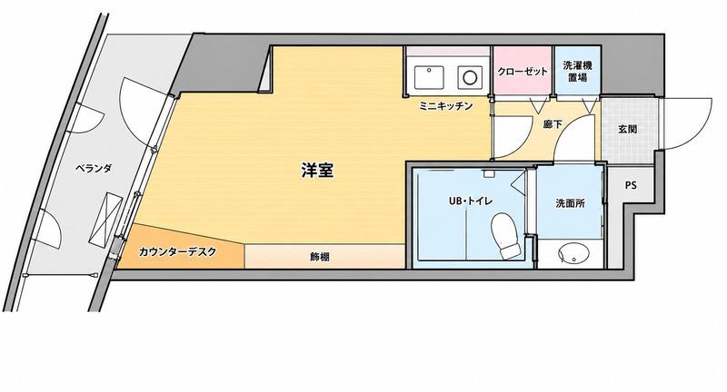 新潟ダイカンプラザ遊学館(ワンルーム/7階)の間取り写真