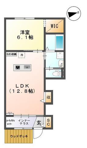 欅 H.M.S館 清水坂(1LDK/1階)の間取り写真