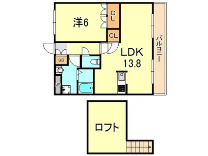 コーポ・サカシタA棟(1LDK/2階)の間取り写真