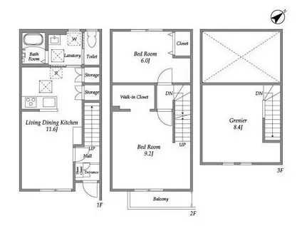 ソレイユ A棟(2LDK/1階)の間取り写真