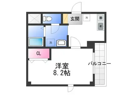 ビアンフェ(1K/3階)の間取り写真