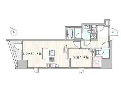 ザ・ライオンズミレス蔵前(1LDK/14階)の間取り写真