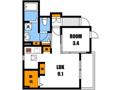 オータム1(1LDK/1階)の間取り写真