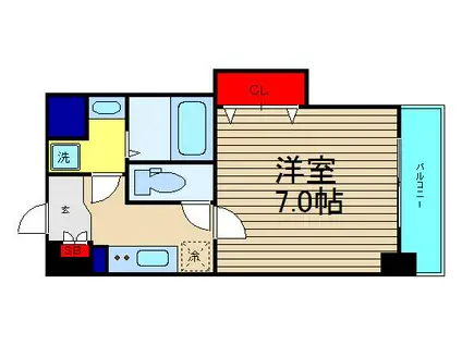 ミラージュパレス南堀江(1K/5階)の間取り写真