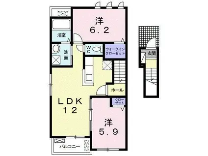 メゾン・ド・アンジュ A(2LDK/2階)の間取り写真