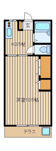 杉本コーポ(1K/1階)の間取り写真