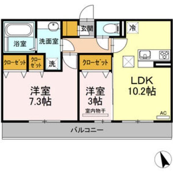 ノブレス(2LDK/1階)の間取り写真