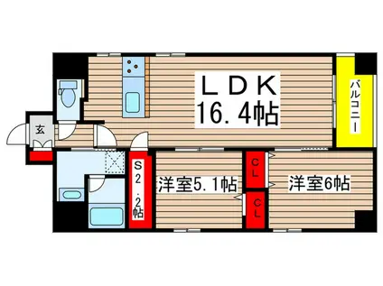 ポルタニグラ千代田(2SLDK/5階)の間取り写真