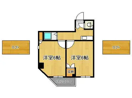 ヴィンテージ(2K/2階)の間取り写真