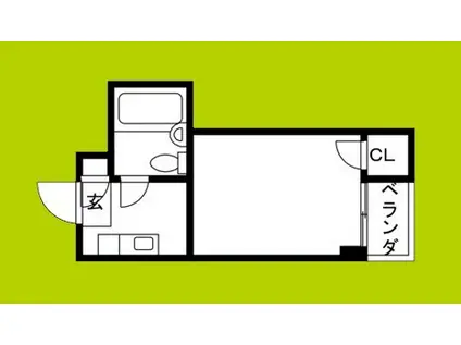 白樺ハイツ清水II(1K/2階)の間取り写真