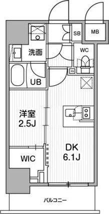 SYFORME木場(1DK/7階)の間取り写真