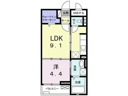 ベルマルーン(1LDK/2階)の間取り写真