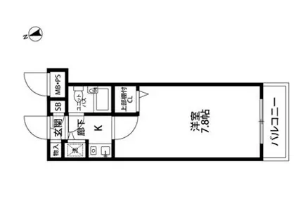 日神パレステージ三軒茶屋(1K/4階)の間取り写真