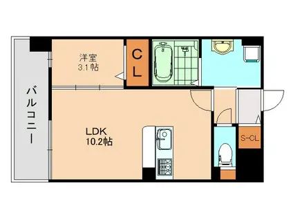 フルハウス高宮(1LDK/4階)の間取り写真