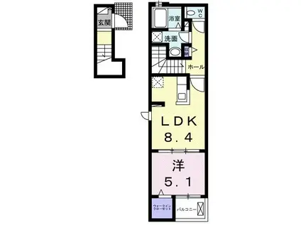 メゾンパークC(1LDK/2階)の間取り写真