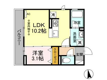 アーバンプレイス(1LDK/2階)の間取り写真
